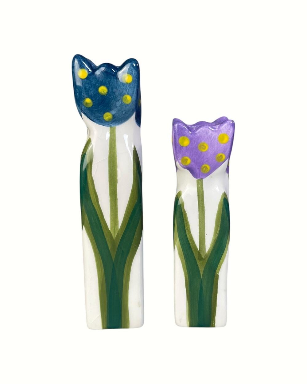 Giftco Hand Painted Tulip Candle Holders Set Of 2
